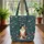 Majestic Calico Cat Wildflowers Personalized Floral Wreath - Country Cottage Decor Gift Quilted Tote Bag - 3