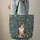 Majestic Calico Cat Wildflowers Personalized Floral Wreath - Country Cottage Decor Gift Quilted Tote Bag - 6