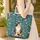 Majestic Calico Cat Wildflowers Personalized Floral Wreath - Country Cottage Decor Gift Quilted Tote Bag - 4
