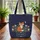 Personalized Fox Floral Wreath Night Stars Moon - Nature Lover Gift Quilted Tote Bag - 3