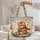 Tabby Kitten Reading Book Red Scarf, Autumn Leaves, Starry Sky - Cat Lover Bookworm Gift Quilted Tote Bag - 5