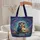 Glowing Lantern Owl Floral Crown Galaxy Stars - Fantasy Lover Gift Quilted Tote Bag - 5