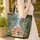 Foxes Moonlit Forest Waterfall Personalized Scroll - Wildlife Lover Gift Quilted Tote Bag - 4