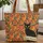 Black Cat Swirling Tendrils Autumn Leaves Folk Scrolls - Everyday Tote Cat Lover Gift Quilted Tote Bag - 1
