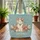 Calico Cat Floral Wreath Name Leaves Blossoms - Everyday Tote for Cat Lover Quilted Tote Bag - 3