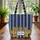 Three Majestic Tigers Blue Vertical Stripes Vintage Name Plaque - Wildlife Lover Gift Quilted Tote Bag - 3