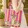 Hot Pink Orange Stripes Three Tigers Wooden Name Sign - Everyday Wildlife Lover Gift Quilted Tote Bag - 4