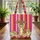 Hot Pink Orange Stripes Three Tigers Wooden Name Sign - Everyday Wildlife Lover Gift Quilted Tote Bag - 3