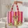 Hot Pink Orange Stripes Three Tigers Wooden Name Sign - Everyday Wildlife Lover Gift Quilted Tote Bag - 5