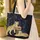 Black Gold Tiger Duo Jungle Leaves Distressed Wood Sign - Personalized Wildlife Lover Gift Quilted Tote Bag - 4