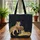 Black Gold Tiger Duo Jungle Leaves Distressed Wood Sign - Personalized Wildlife Lover Gift Quilted Tote Bag - 3