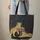 Black Gold Tiger Duo Jungle Leaves Distressed Wood Sign - Personalized Wildlife Lover Gift Quilted Tote Bag - 6