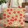 Red Pomegranate Olive Leaf Folk Art Wreath Personalized - Garden Lover Gift Quilted Tote Bag - 1