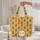 Indian Lotus Flowers Vertical Rows Floral Wreath Striped Bands - Boho Lifestyle Quilted Tote Bag - 5