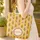 Indian Lotus Flowers Vertical Rows Floral Wreath Striped Bands - Boho Lifestyle Quilted Tote Bag - 4