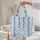 Bell Flowers Gingham Botanical Medallion Floral Wreath Leaves - Boho Lifestyle Quilted Tote Bag - 5