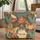Cheetah Wading Bird Tropical Foliage Garland - Wildlife Lover Gift Quilted Tote Bag - 1