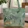 Leopard Zebra Toucan Crane Tropical Leaf Garland Wildlife Lover Gift Quilted Tote Bag - 1