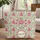 Pink Rose Green Leaf Vine Personalized Floral Wreath - Everyday Carry Gift Quilted Tote Bag - 1