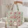 Pink Rose Green Leaf Vine Personalized Floral Wreath - Everyday Carry Gift Quilted Tote Bag - 5