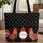 Farmhouse Roosters Chickens Polka Dot - Farmhouse Decor Chicken Lover Gift Quilted Tote Bag - 1