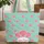 Three Scallop Shells Oval Cursive Personalized Name Everyday Carry Quilted Tote Bag - 1
