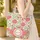 Ornate Floral Wreath Pink Orange Blossom Vine - Thoughtful Keepsake Gift Quilted Tote Bag - 4