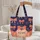 Coral Bows Golden Sprigs Heart Name Stars - Folk Art Home Decor Gift Quilted Tote Bag - 5