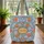 Orange Fruit Leafy Branch Small White Flower Bird Medallion Personalized Name Gift Everyday Carry Quilted Tote Bag - 3
