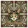 Calico Cat Yellow Eyes Ornate Swirls Deep Burgundy Olive Green - Everyday Cat Lover Gift Quilted Tote Bag - 7