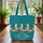 Patchwork Floral Paisley Geometric Geese with Name Floral Wreath - Folk Art Gift Quilted Tote Bag - 3