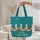 Patchwork Floral Paisley Geometric Geese with Name Floral Wreath - Folk Art Gift Quilted Tote Bag - 5