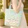 Fluffy Sheep Wildflower Meadow Personalized Floral Wreath Gift for Animal Lovers Quilted Tote Bag - 4