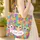 Three Cartoon Horses Heart Nameplate - Everyday Tote Gift for Horse Lover Quilted Tote Bag - 4