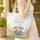Grey Tabby Cat Overalls Straw Hat Magnifying Glass Garden Flowers - Everyday Tote for Garden Lover Quilted Tote Bag - 4