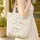 Fluffy Lamb Blue Butterfly Wildflower Meadow Daisy Floral Wreath - Nature Lover Everyday Gift Quilted Tote Bag - 4