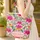 Tropical Birds Fuchsia Flowers Personalized Wreath - Bird Lover Gift Quilted Tote Bag - 4