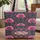 Intricate Ornate Indian Floral Medallion Pink Blooms Blue Leaves Botanical - Everyday Tote Quilted Tote Bag - 1