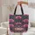Intricate Ornate Indian Floral Medallion Pink Blooms Blue Leaves Botanical - Everyday Tote Quilted Tote Bag - 5