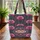 Intricate Ornate Indian Floral Medallion Pink Blooms Blue Leaves Botanical - Everyday Tote Quilted Tote Bag - 3