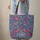 Exotic Birds Winding Branches Pink Red Purple Flowers Royal Blue - Nature Lover Gift Quilted Tote Bag - 6