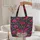 Fuchsia Magenta Botanical Floral Bouquet Personalized Name Everyday Carry Gift Quilted Tote Bag - 5