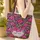 Fuchsia Magenta Botanical Floral Bouquet Personalized Name Everyday Carry Gift Quilted Tote Bag - 4