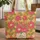 Large Pink Red Flowers Green Leaves Floral Wreath Bouquet - Boho Lifestyle Gift Quilted Tote Bag - 1