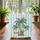Ornate Palm Trees Striped Personalized Scroll - Tropical Travel Essentials Gift Quilted Tote Bag - 3