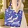 White Coppery Orange Deep Blue Japanese Flying Cranes Swirls Personalized Gift Everyday Carry Quilted Tote Bag - 4