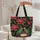 Chinoiserie Ornate Tropical Peony Parrots Personalized Name Flag - Bird Lover Gift Quilted Tote Bag - 5