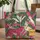Jungle Leopard Flamingo Cockatoo Tropical Foliage - Wildlife Lover Gift Quilted Tote Bag - 1