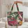 Jungle Leopard Flamingo Cockatoo Tropical Foliage - Wildlife Lover Gift Quilted Tote Bag - 5