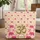 Om Symbol Dotted Elephants Floral - Yoga Meditation Everyday Gift for Yoga Lover Quilted Tote Bag - 1